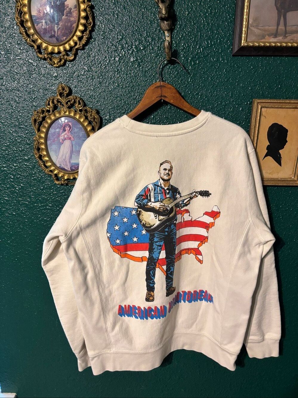 Zach Bryan American Heartbreak Crewneck Sz Large